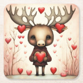 Moose Liefde 3 Kartonnen Onderzetters (Voorkant)