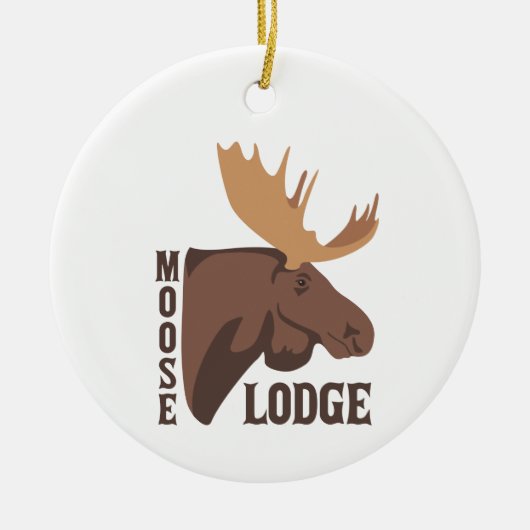 Moose Lodge Keramisch Ornament (Voorkant)