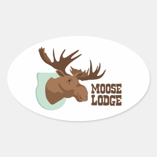 Moose Lodge Ovale Sticker (Voorkant)