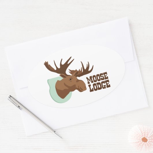 Moose Lodge Ovale Sticker (Envelop)