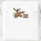 Moose Lodge Ovale Sticker (Tas)