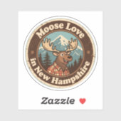 Moose Love_ New Hampshire Woodland kunstwerk Sticker (Vel)