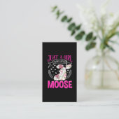 Moose lover Girl Cute Flower Animal Visitekaartje (Staand voorkant)