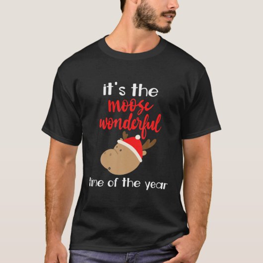 Moose Lover Moose Hunter Holiday Gift Funny Christ T-shirt (Voorkant)