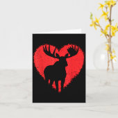 Moose Lover Valentines Day Cute Red Heart Wild Ani Kaart (Gele Bloem)