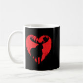 Moose Lover Valentines Day Cute Red Heart Wild Ani Koffiemok (Links)