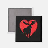 Moose Lover Valentines Day Cute Red Heart Wild Ani Magneet (Voorkant / Achterkant)