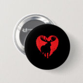Moose Lover Valentines Day Cute Red Heart Wild Ani Ronde Button 5,7 Cm (Voorkant /achterkant)