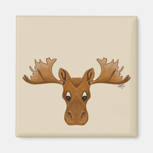 Moose magneet, voeg je eigen gezegde toe magneet (Voorkant)