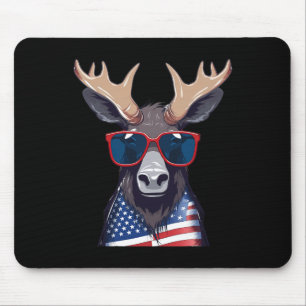 Moose met patriottische Amerikaanse vlag Amerikaan Muismat