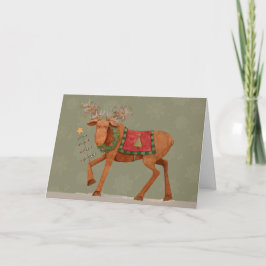 Moose met Tree - Wenskaart Feestdagen Kaart