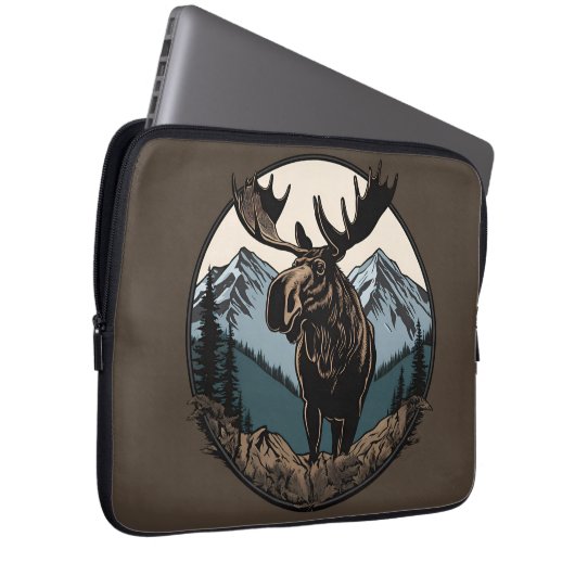 Moose Mountain Laptop Sleeve (Voorkant Rechts)