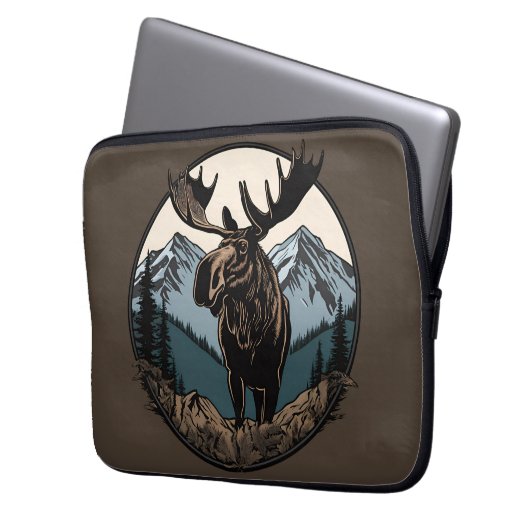 Moose Mountain Laptop Sleeve (Voorkant Links)