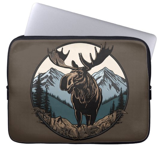 Moose Mountain Laptop Sleeve (Voorkant)