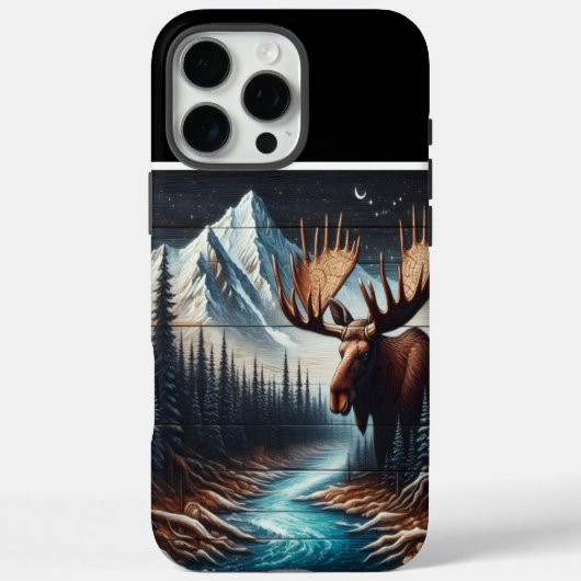 Moose & Mountain Night Case-Mate iPhone Case (Achterkant)
