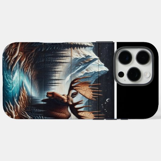 Moose & Mountain Night Case-Mate iPhone Case (Achterkant (horizontaal))