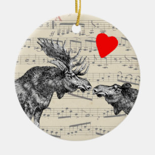 Moose Music "The Sound of Moose-ic" Loving hart Keramisch Ornament