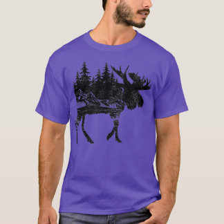 Moose Nature Alaska Hiking Fishing Camping Gift T-shirt