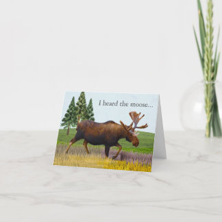 Moose Nature Scenery Funny Birthday Card Kaart
