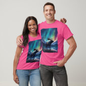 Moose Northern Light Aurora Borealis Scenery Mount T-shirt (Unisex)