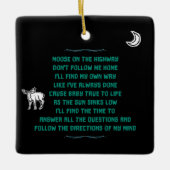 Moose on a Highway Songteksten Ornament (Voorkant)