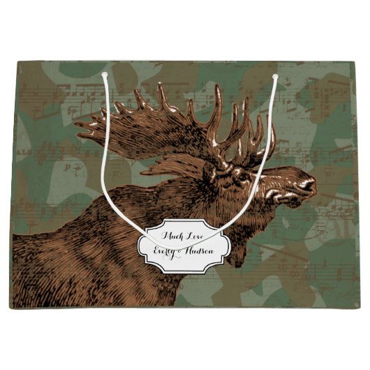 Moose op Camouflage Large Cadeautasje (Voorkant)