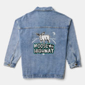 Moose op een Highway Denim Jacket (Achterkant)