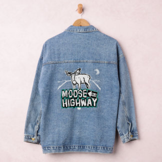 Moose op een Highway Denim Jacket