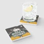 Moose op een Highway Onderzetter (Zijkant)