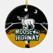 Moose op een Highway Ornament (Voorkant)