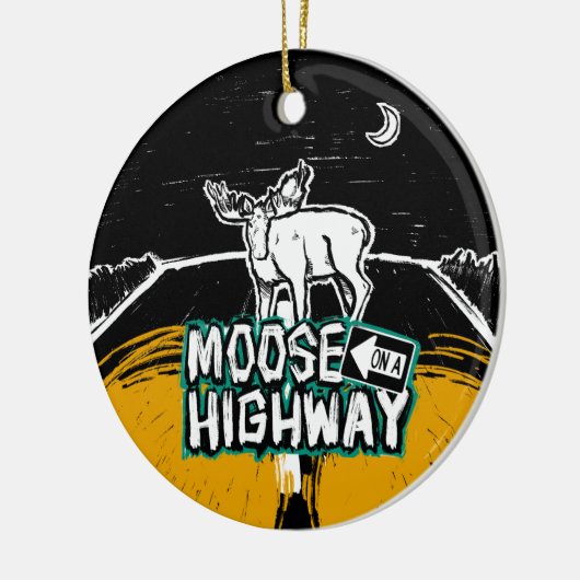 Moose op een Highway Ornament (Links)