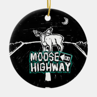 Moose op een Highway Ornament
