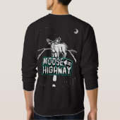 Moose op een Highway Sweatshirt (Mannen) (Achterkant)