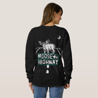Moose op een Highway Sweatshirt (Vrouwen)