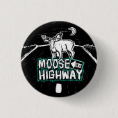 Moose op een snelweg Button (Voorkant)