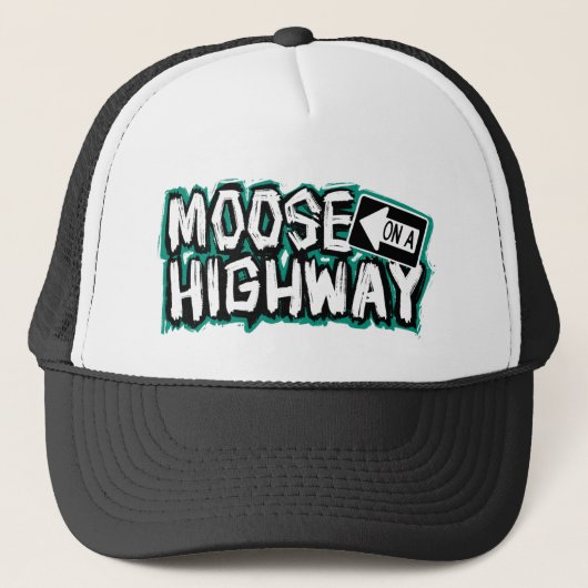 Moose op een snelweg Trucker Hat Trucker Pet (Voorkant)