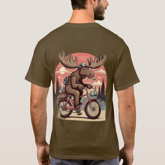 Moose op fiets Classic T-shirt (Achterkant)