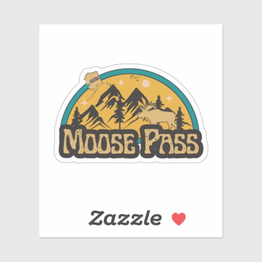 Moose Pass, Alaska Sticker (Vel)