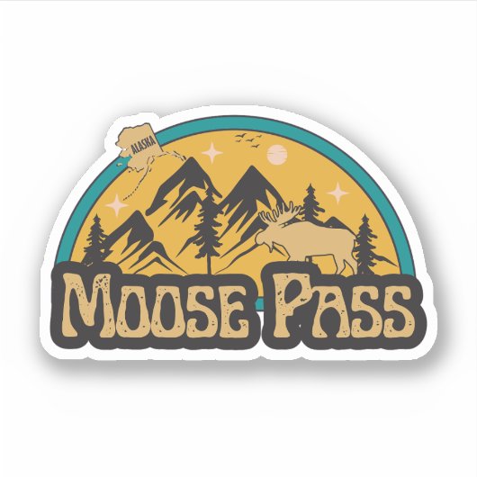 Moose Pass, Alaska Sticker (Voorkant)