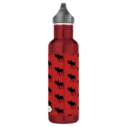 Moose Pattern Pset Red en Black Waterfles (Rechts)