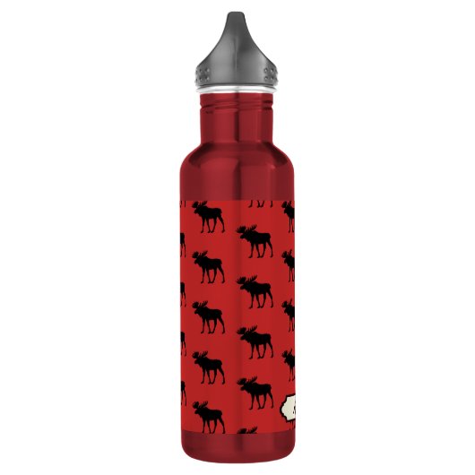 Moose Pattern Pset Red en Black Waterfles (Links)