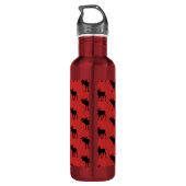 Moose Pattern Pset Red en Black Waterfles (Achterkant)