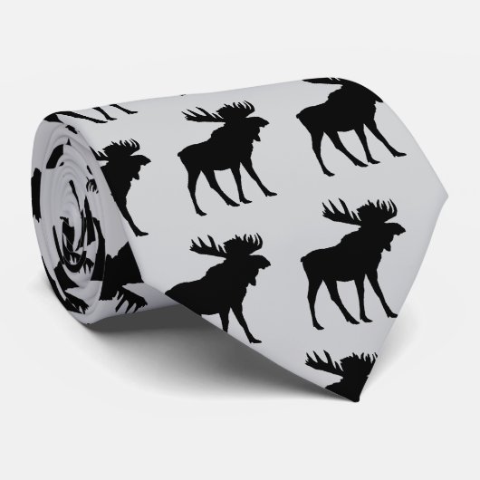 Moose Pattern Silhouette Rustic Stropdas (Opgerold)