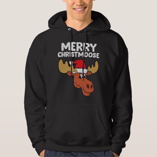 Moose Pet met kerstmis Moose Merry Christmoose Mer Hoodie (Voorkant)