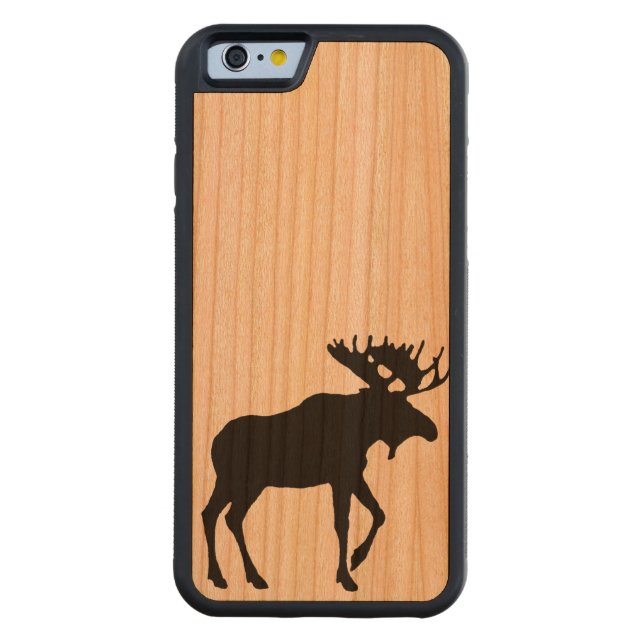Moose Phone Case Carved Wood iPhone Hoesje (Achterkant)