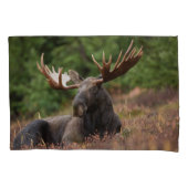 Moose Photo Woodland, Forest, Natuur Kussensloop (Voorkant-Links)