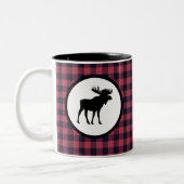 Moose Plaid Wilderness Mountain Tweekleurige Koffiemok (Links)