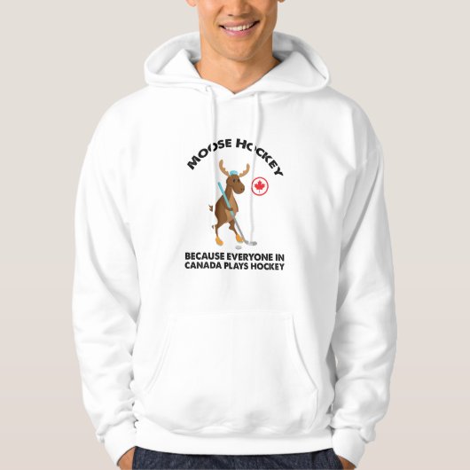 Moose Plays Hockey, Canadezen Love Hockey Hoodie (Voorkant)