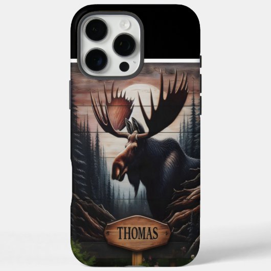 Moose Portret met naam Case-Mate iPhone Case (Achterkant)