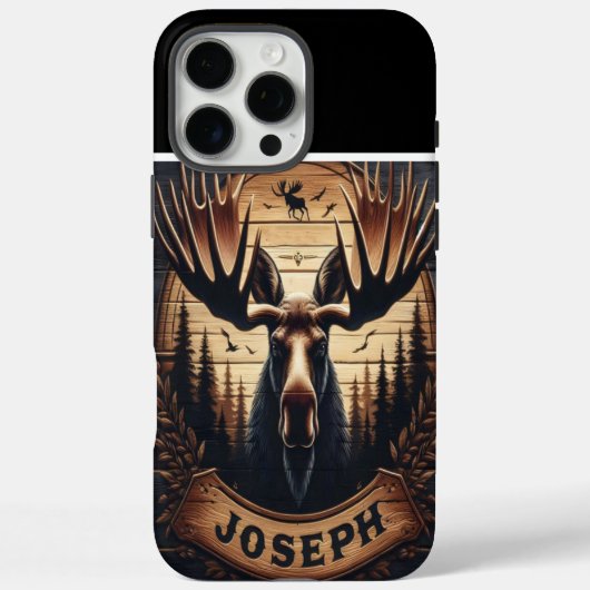 Moose Portret met naam Case-Mate iPhone Case (Achterkant)
